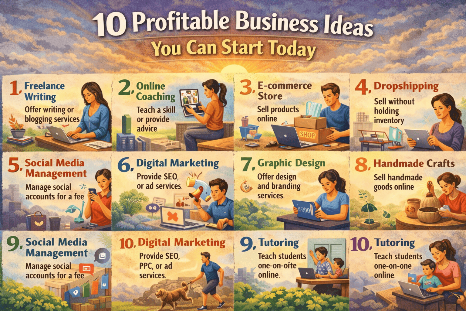 10 Profitable Business Ideas You Can Start Today (2026 Guide)